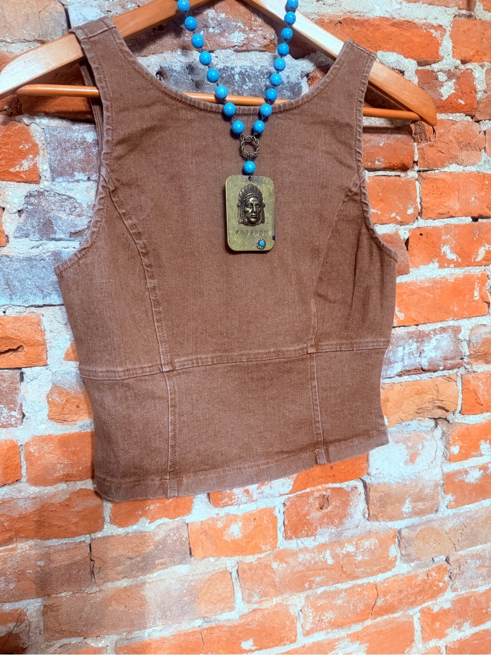 Brown Sleeveless Women's Tank Top - Size Medium 36.00